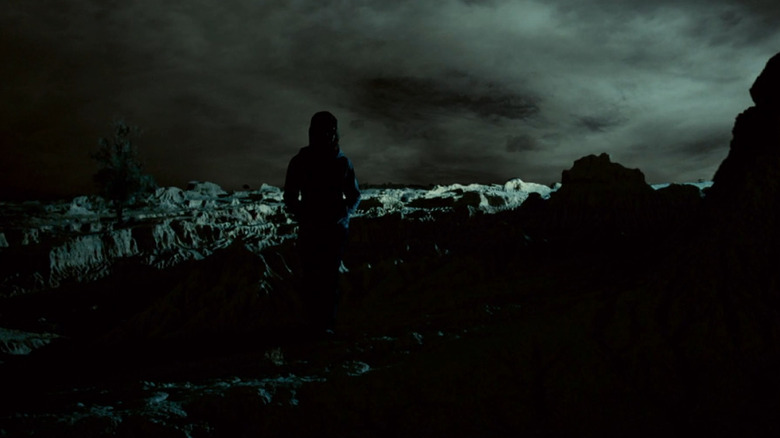 someone in silhouette, in Lake Mungo