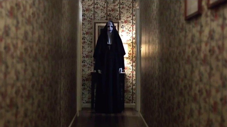 Bonnie Aarons as the nun, being creepier than that wallpaper in The Conjuring 2