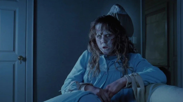 Linda Blair as Regan, having a chat in The Exorcist