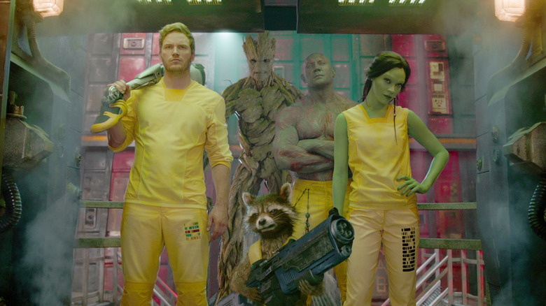 The Guardians of the Galaxy break out of prison in Guardians of the Galaxy.