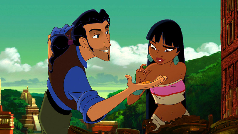 Tulio holds out his hand to Chel in The Road to El Dorado.