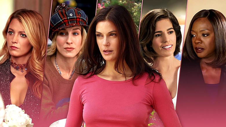 Blake Lively as Serena van der Woodsen on Gossip Girl, Sarah Jessica Parker as Carrie Bradshaw on Sex and the City, Teri Hatcher as Susan Mayer on Desperate Housewives, Ana Ortiz as Marisol Suarez on Devious Maids, and Viola Davis as Annalise Keating on How to Get Away with Murder