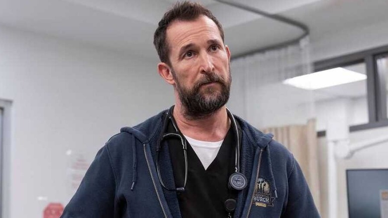 Noah Wyle as Dr. Robbie Robinavitch in the hospital on The Pitt