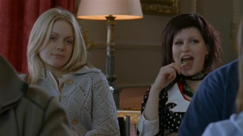 Cassie (Christina Cole) and Thelma (Jemima Rooper) in class on Hex