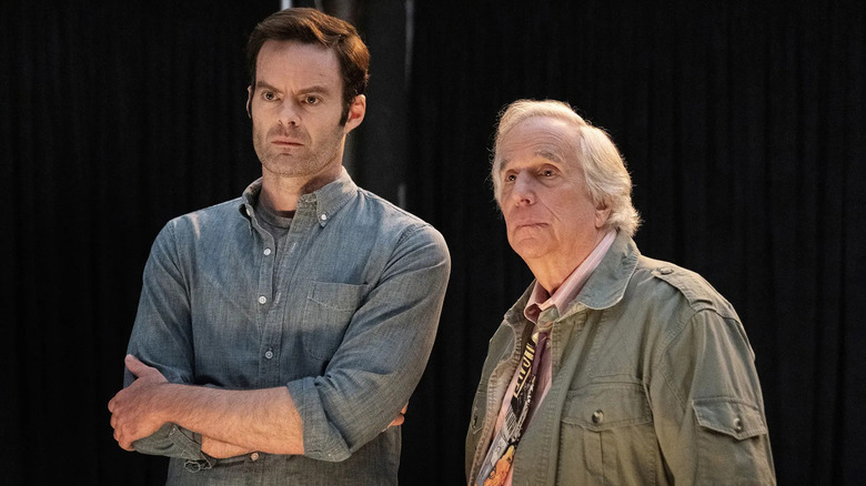 Bill Hader and Henry Winkler as Barry and Gene, watching something on stage in Barry