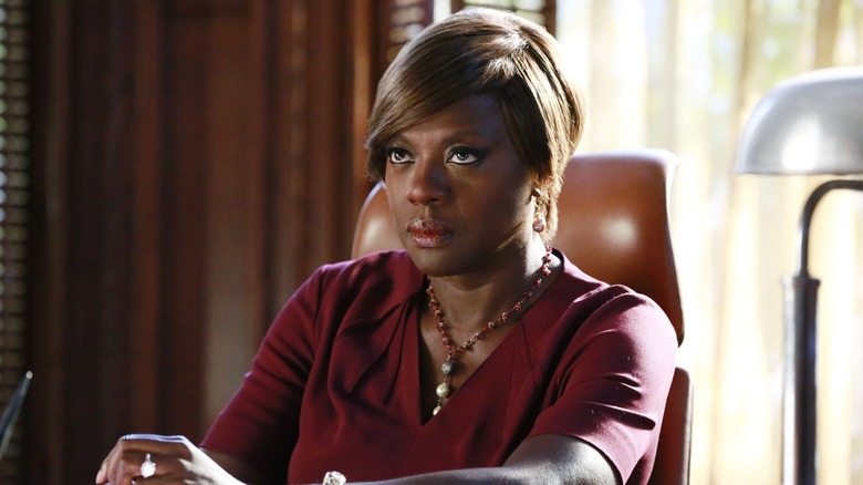Viola Davis as Annalise Keating, sitting in her office on How to Get Away with Murder