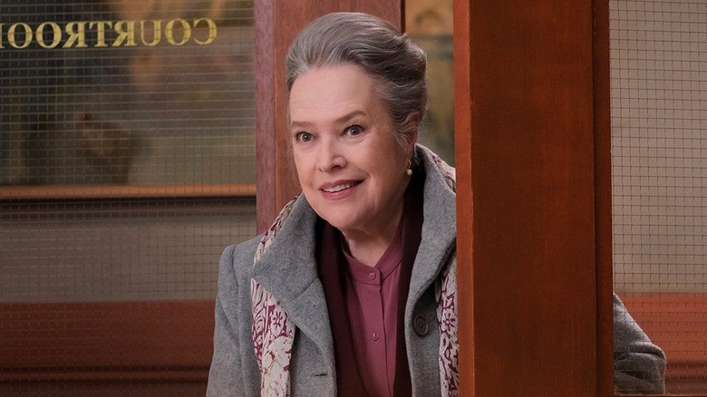 Kathy Bates as Matlock walking into a courtroom on Matlock