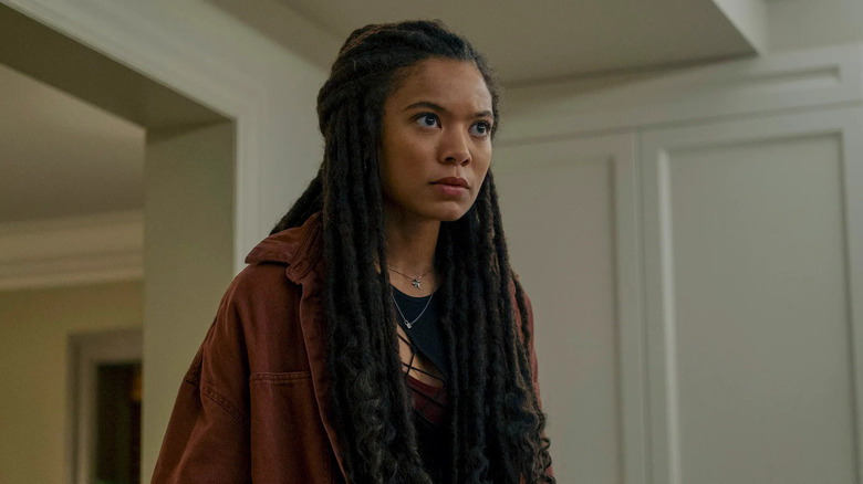 Jaz Sinclair as Marie in Gen V looking terse
