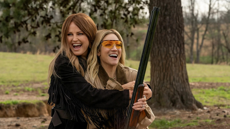 Margo and Sophie out hunting in The Hunting Wives
