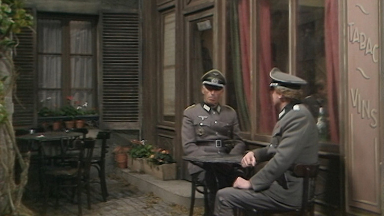 German officers sitting outside cafe on 'Allo 'Allo