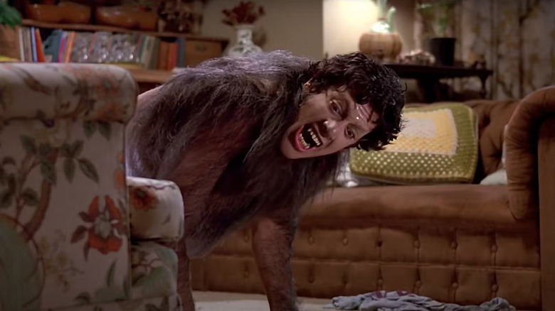 David Naughton as David, mid-transformation in An American Werewolf in London
