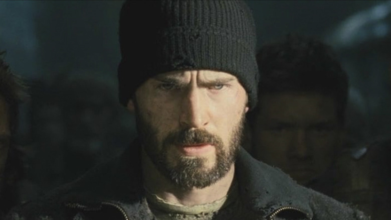 Chris Evans as Curtis staring in anger in Snowpiercer