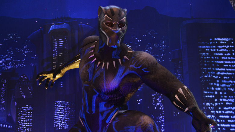 Black panther against skyline