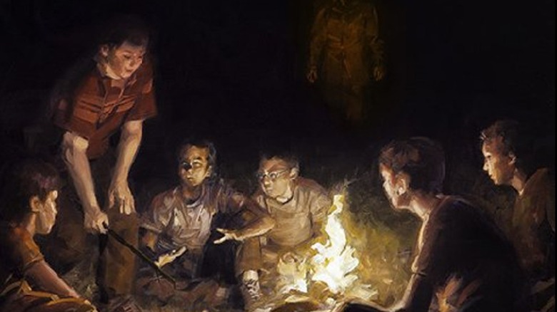 Children camping on a special edition cover of Summer of Night
