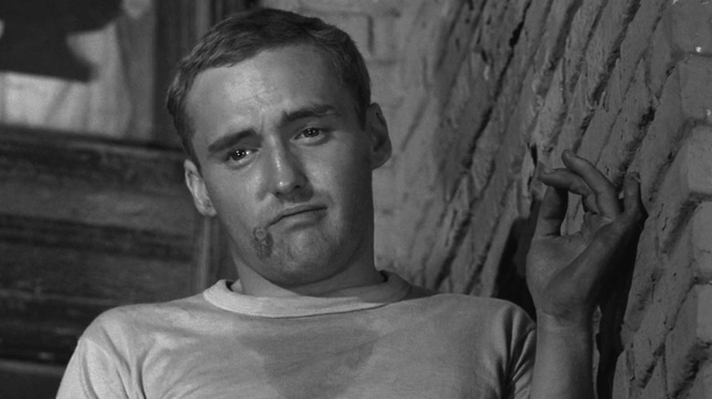 Peter Vollmer (Dennis Hopper) with a smudge on his cheek on The Twilight Zone