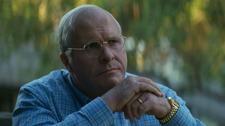 Dick Cheney (Christian Bale) listening in Vice