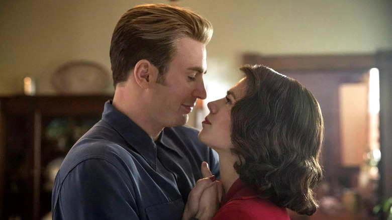 Steve Rogers and Peggy Carter dancing together at the end of Avengers: Endgame (2019)