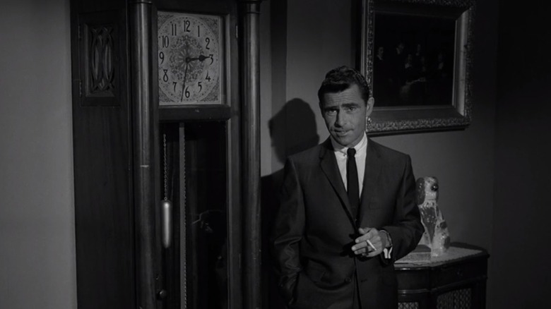 Rod Serling by Grandfather clock