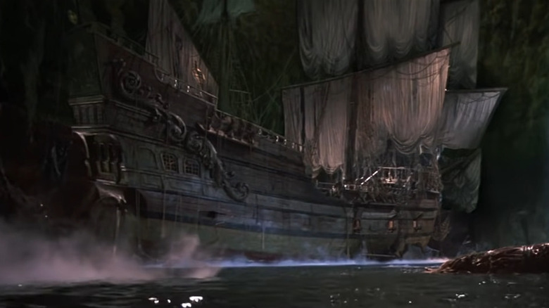 One-Eyed Willy's pirate ship in a cave in The Goonies
