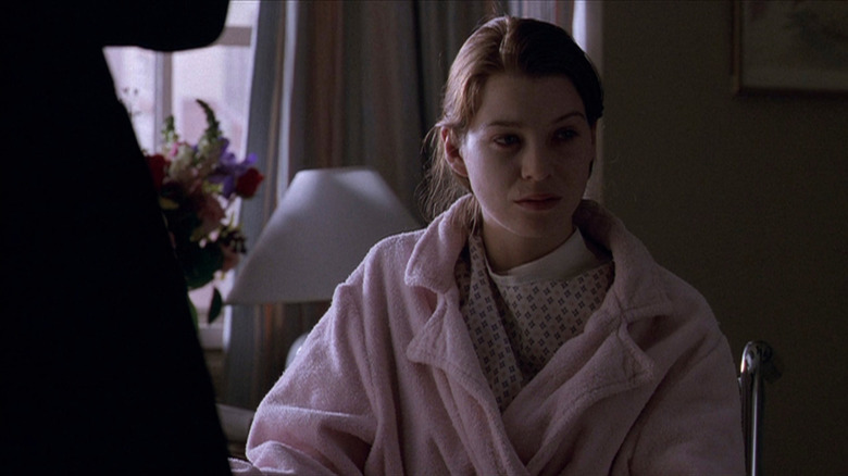 Ellen Pompeo as Jenna in bathrobe in Law and Order
