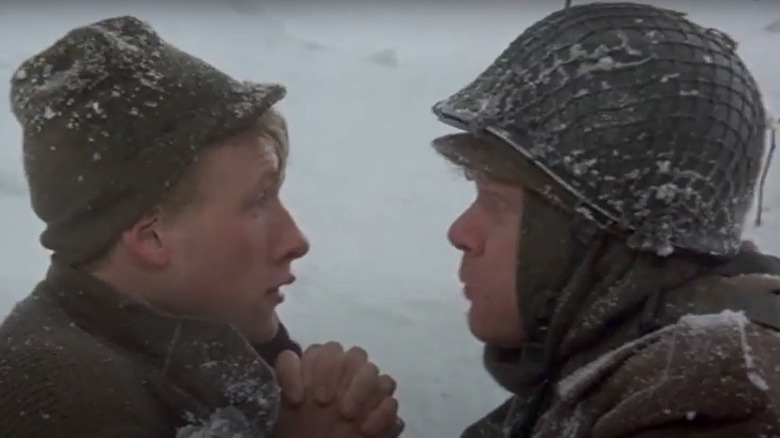 Billy Pilgrim talking to a soldier