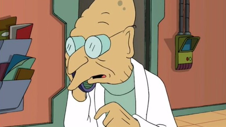 Professor Farnsworth talking on the phone