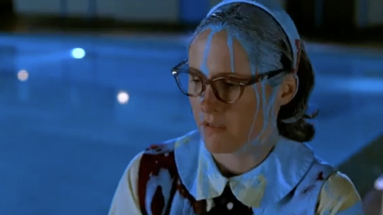 Molly Shannon as Mary Katherine Gallagher covered in blue paint in Superstar