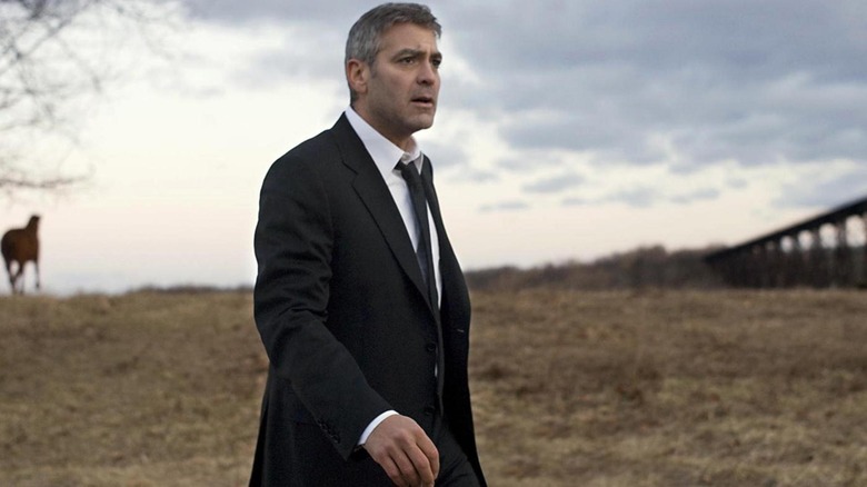 George Clooney as Michael, realizing he's in big trouble in Michael Clayton