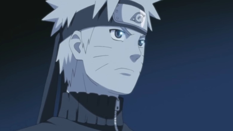 Naruto Uzumaki under blue-tinted night light on Naruto: Shippuden