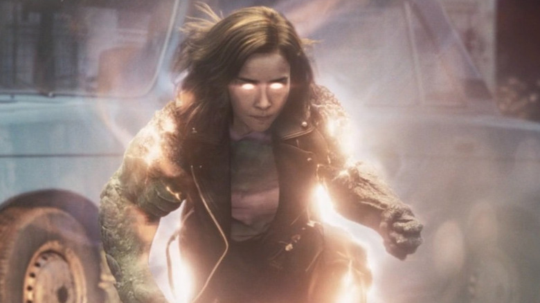 Emilia Clarke as G'iah glowing with power and muscular alien arms in Secret Invasion