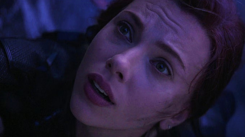 Scarlett Johansson as Natasha Romonoff/Black Widow about to die in Avengers: Endgame