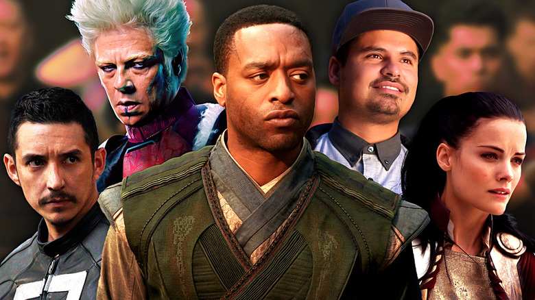 Gabriel Luna as Robbie Reyes from Agents of SHIELD, Benicio del Toro as The Collector from Guardians of the Galaxy, Chiwetel Ejiofor as Karl Mordo from Doctor Strange, Michael Pena as Luis from Ant-Man, and Jamie Alexander as Sif from Thor