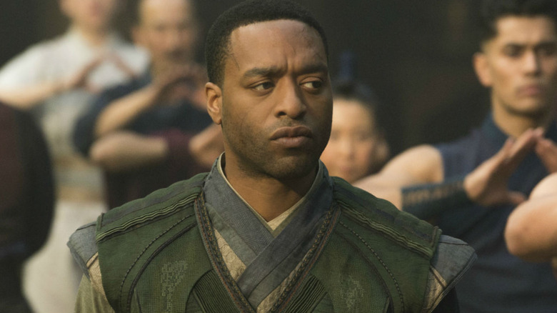Chiwetel Ejiofor as Baron Karl Mordo with his students in Doctor Strange