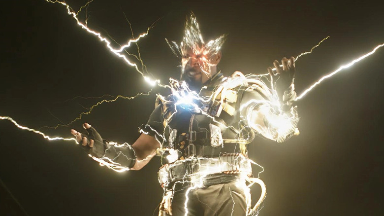 Jamie Foxx as Electro, flying with electricity, in Spider-Man: No Way Home