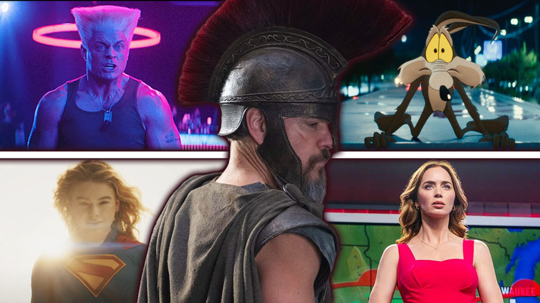 Characters from Street Fighter, Supergirl, Coyote vs. Acme, and Disclosure Day circling Matt Damon as Odysseus in The Odyssey