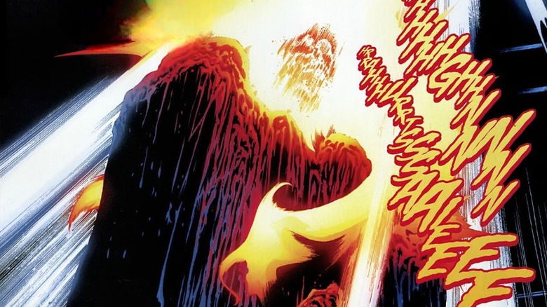 Dr. Light screams as his skin is melted