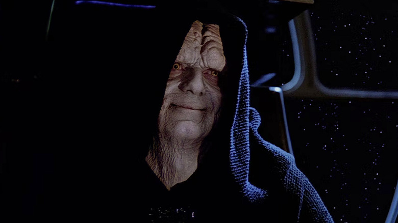 Darth Sidious smiling in Star Wars: Episode VI - Return of the Jedi