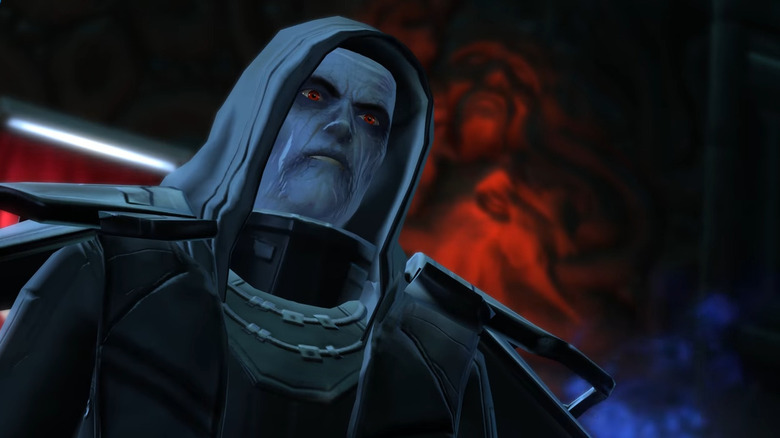 Emperor Vitiate in the palace room in Star Wars: The Old Republic