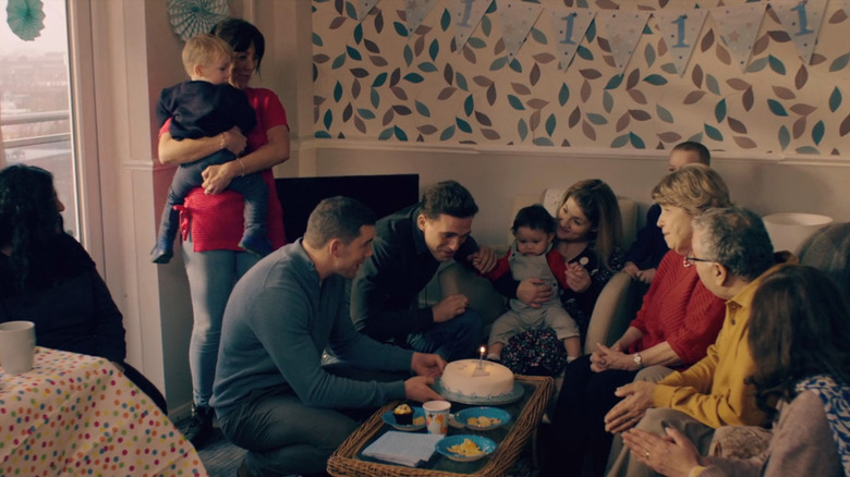 The Lyons family celebrating birthday in Years and Years
