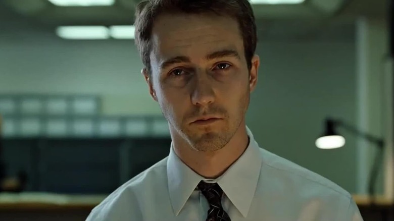 Edward Norton as the narrator in Fight Club.