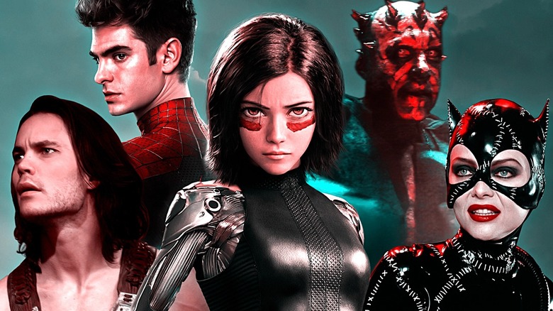 Taylor Kitsch as John Carter in John Carter, Andrew Garfield as Spider-Man in The Amazing Spider-Man 2, Rosa Salazar as Alita in Alita: Battle Angel, Ray Park as Darth Maul in Solo: A Star Wars Story, and Michelle Pfeiffer as Catwoman in Batman Returns