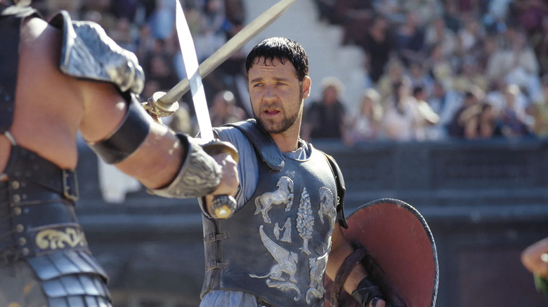 Russell Crowe fighting in Gladiator