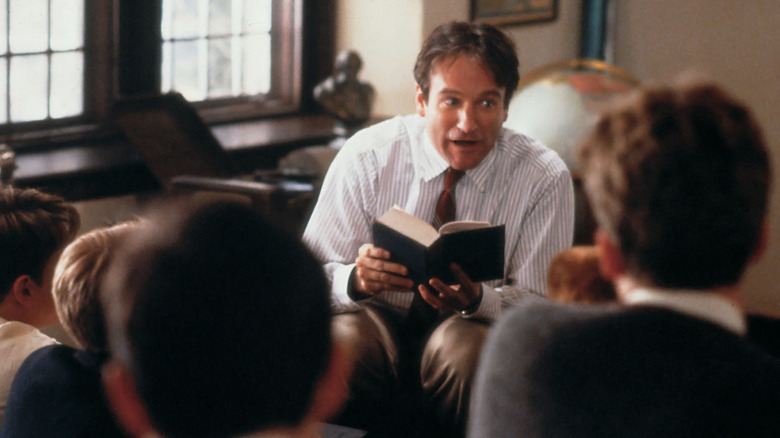 Robin Williams reading to students as John Keating in Dead Poets Society