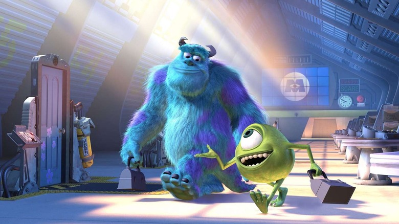 John Goodman as Sulley walks next to Billy Crystal as Mike Wazowski in Monsters Inc.