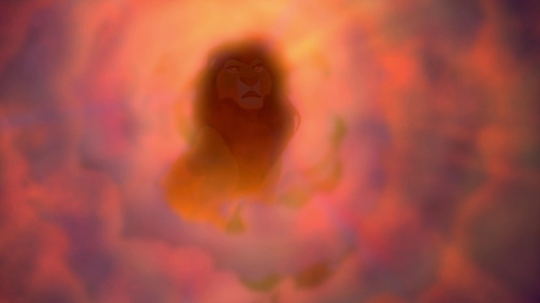 Mufasa (James Earl Jones) speaks to Simba in The Lion King