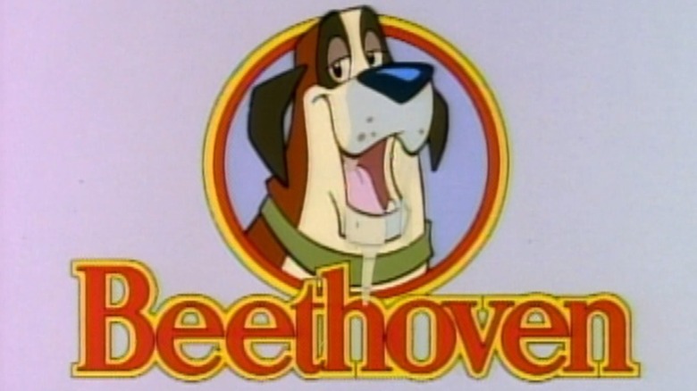 The title card for Beethoven, featuring the logo and the titular drooling dog in a circle