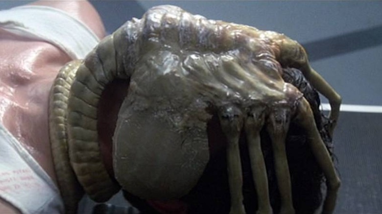 Facehugger attached to Kane (John Hurt) in Alien