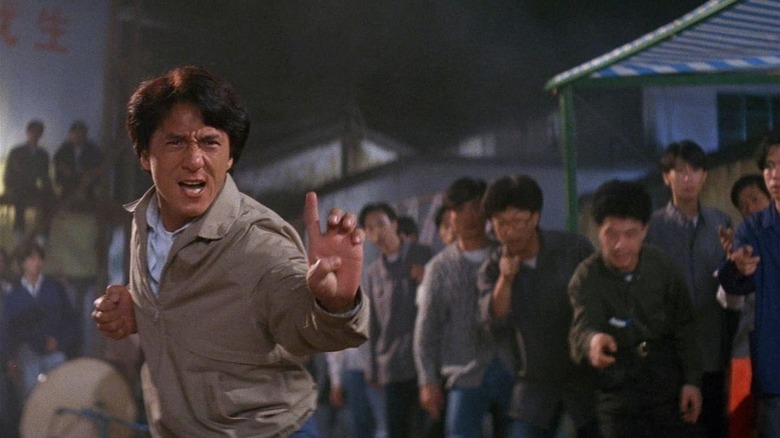 Chan Ka-Kui (Jackie Chan) prepares to fight in Police Story 3: Supercop