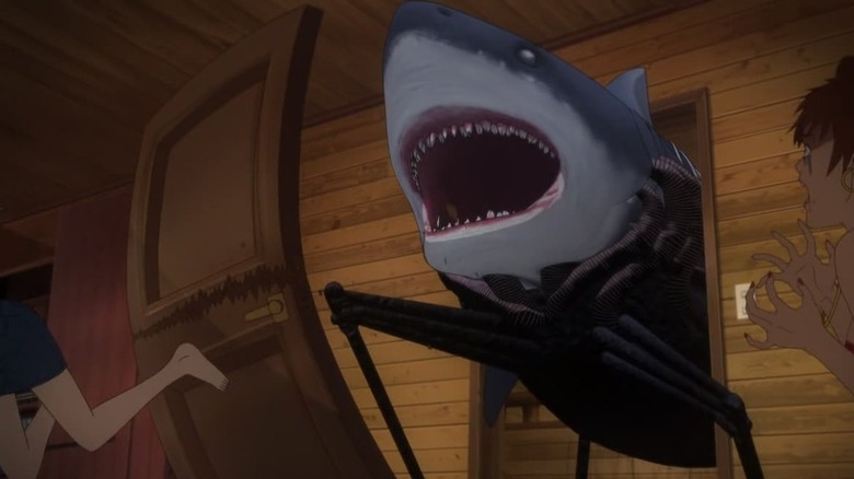 giant shark on legs in Gyo: Tokyo Fish Attack