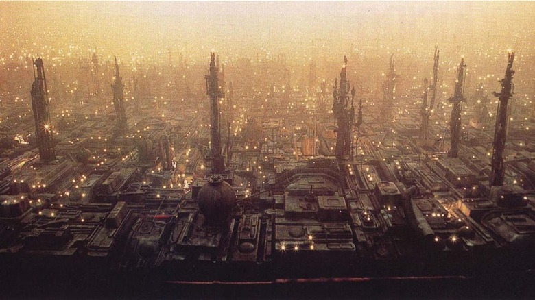 a miniature city for production of Blade Runner